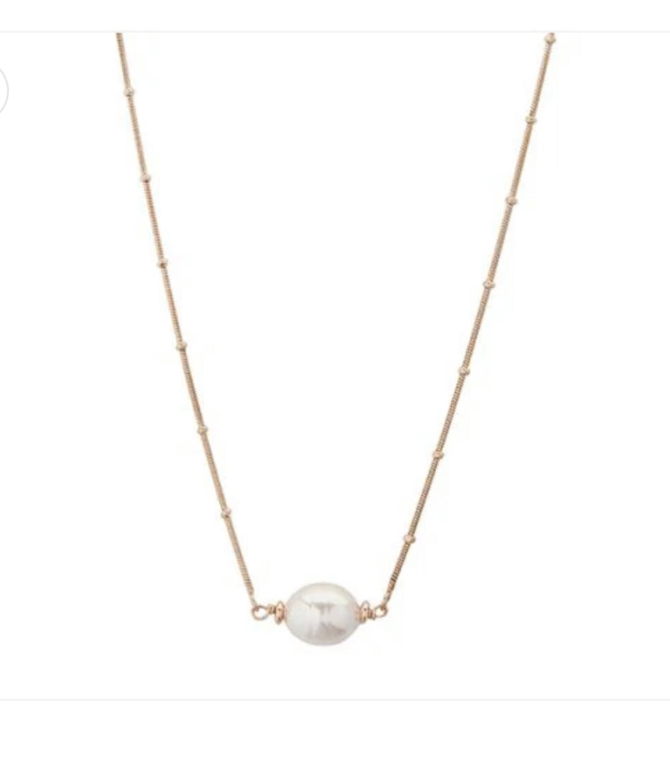 Firucci Petite Chain & Pearl Necklace