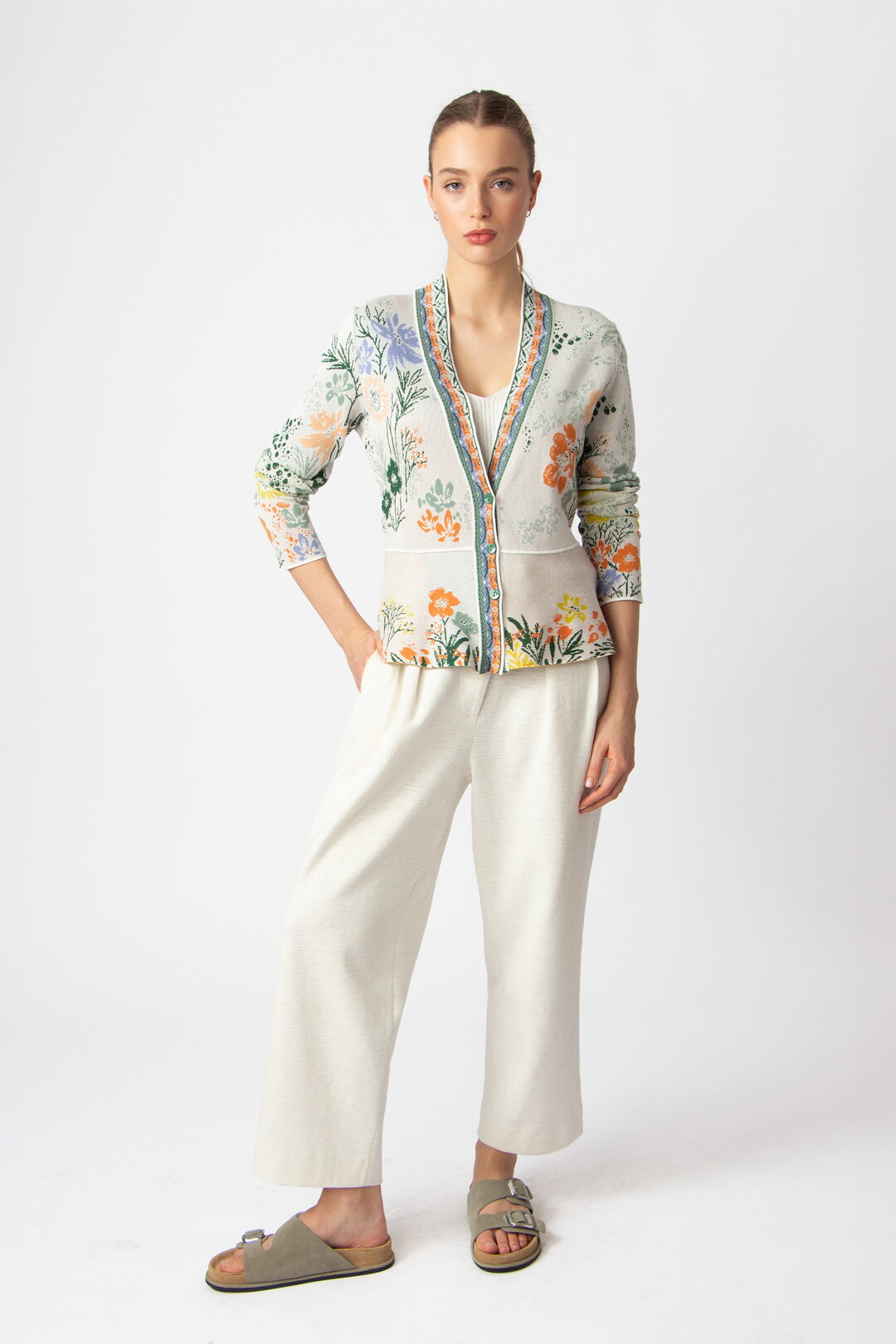 Ivko V Neck Jacket Floral 251513