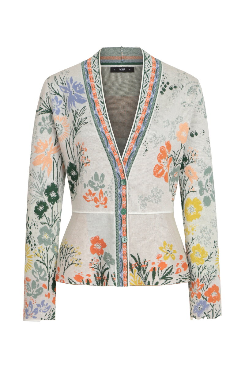 Ivko V Neck Jacket Floral 251513