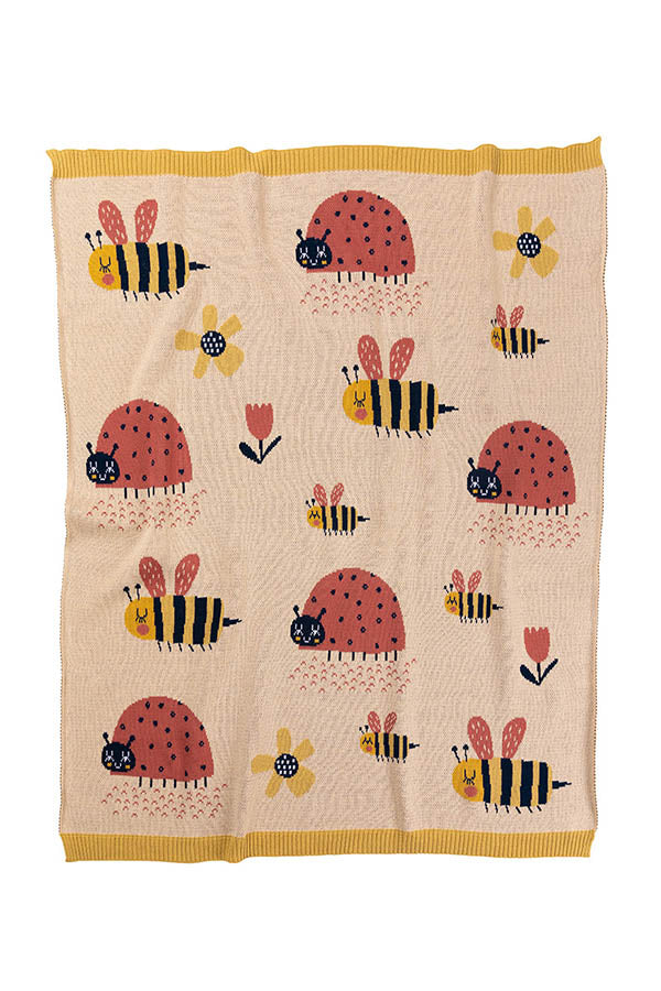 Indus Design Ladybug & Bee Baby Blanket