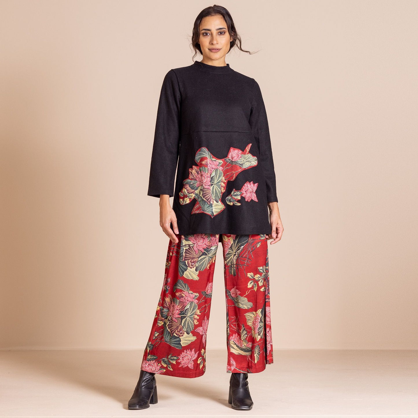 Megan Salmon Loose Wide Leg Pant