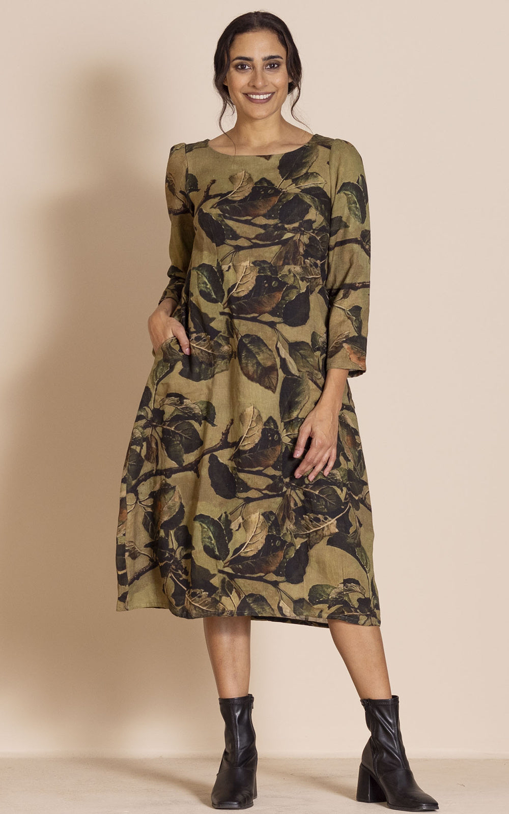 Megan Salmon Apple Leave Romance Dress