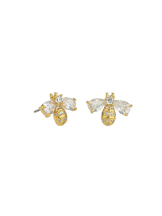 Tiger Tree Gold Bee Crystal Earring 6213