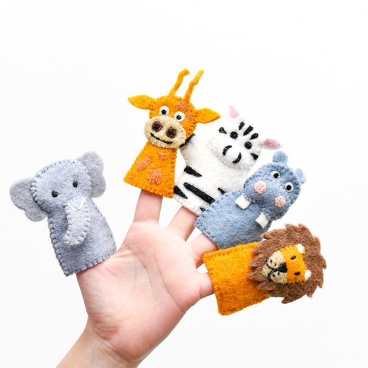 Safari Animals Finger Puppet Boxed Set