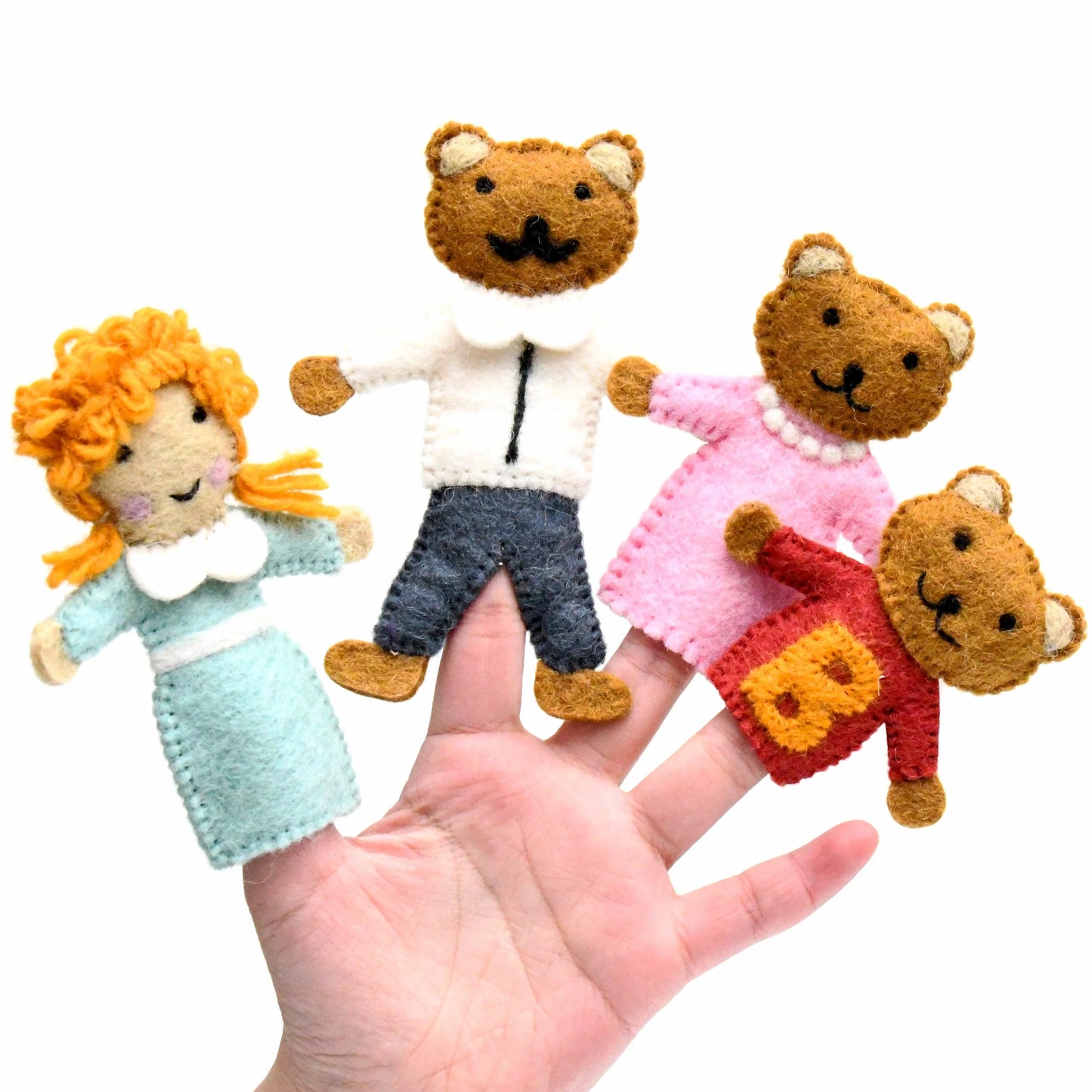 Goldilocks  & Three Bears Finger Puppet Set