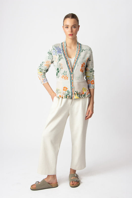 Ivko V Neck Jacket Floral 251513