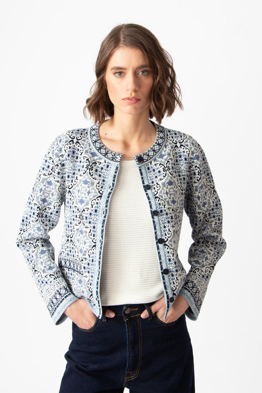 Ivko O Neck Jacket Moroccan Pattern  251711