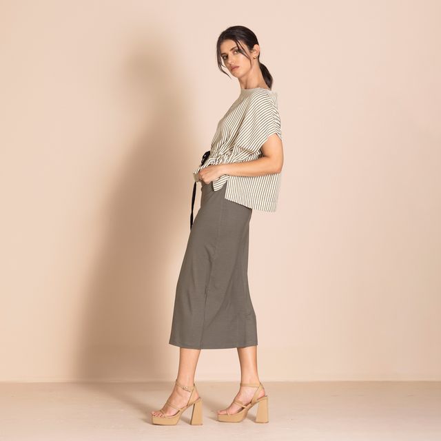 Megan Salmon Candy Stripe Tableau Top