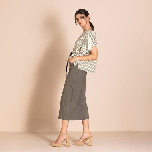 Megan Salmon Candy Stripe Tableau Top